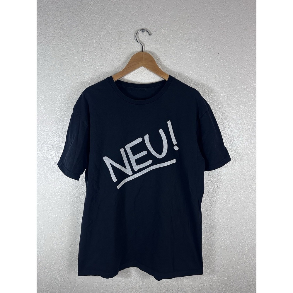 NEU! Graphic T-Shirt Mens Large Black Krautrock Band Logo Tee Indie Alternative
